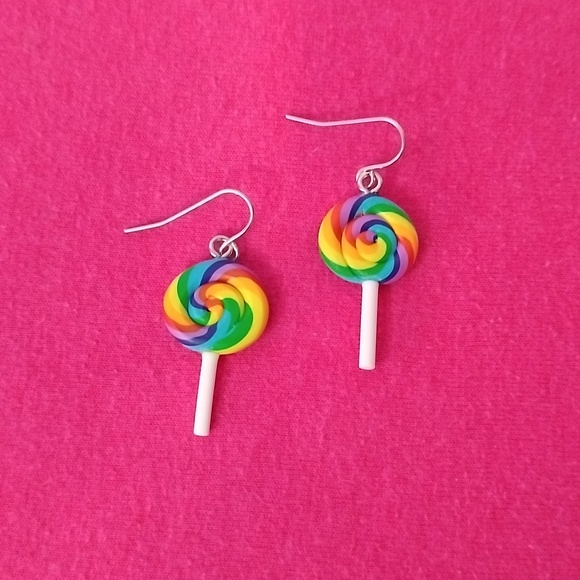 Small Pierced Lollipop Earrings - Picture 2 of 3